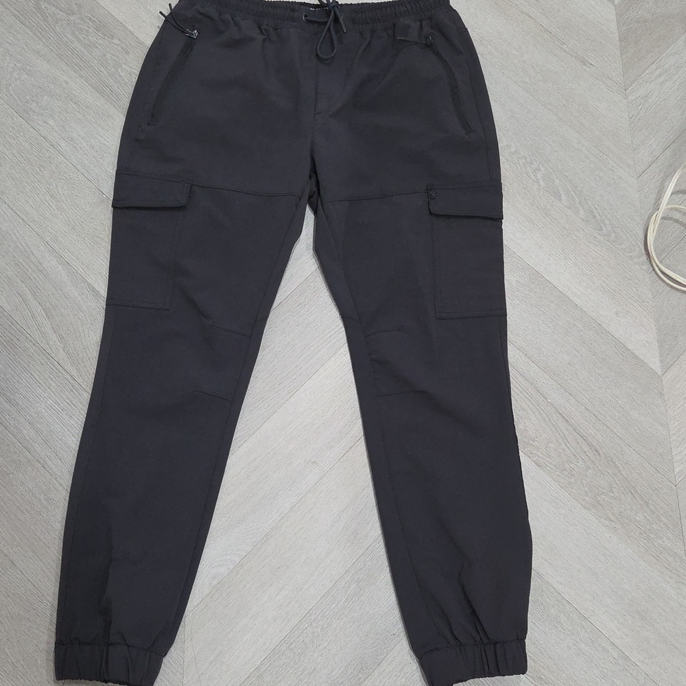 Stone Falcon Cargo Charcoal Jogger Pants, Slim Fit, Medium